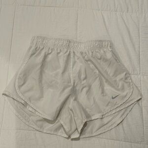 Nike White Athletic Shorts with Elastic Waistband